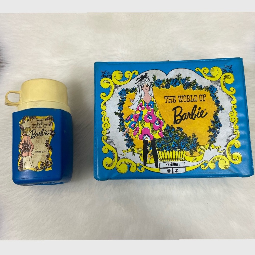 MATTEL Vintage 1971 ‘The World Of Barbie’ Vinyl Handled Lunchbox & Thermos